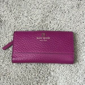 Kate Spade Purple Pebbled Leather Wallet